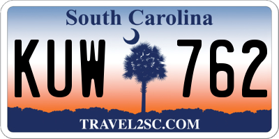 SC license plate KUW762