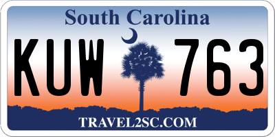 SC license plate KUW763