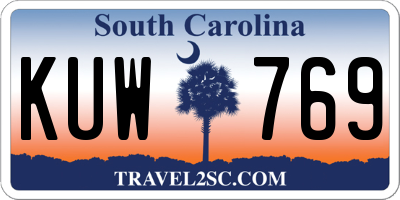 SC license plate KUW769