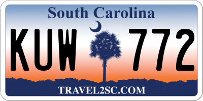 SC license plate KUW772