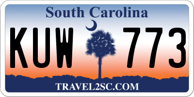 SC license plate KUW773