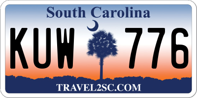 SC license plate KUW776