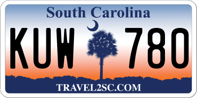 SC license plate KUW780
