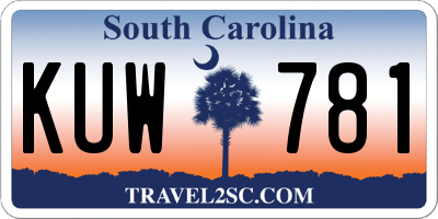SC license plate KUW781