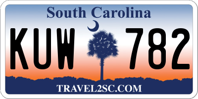 SC license plate KUW782