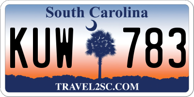 SC license plate KUW783