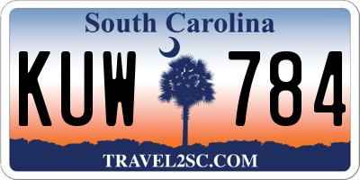 SC license plate KUW784