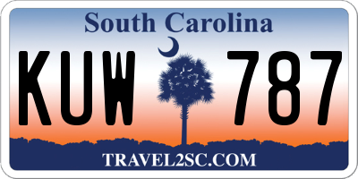 SC license plate KUW787