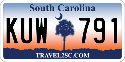 SC license plate KUW791