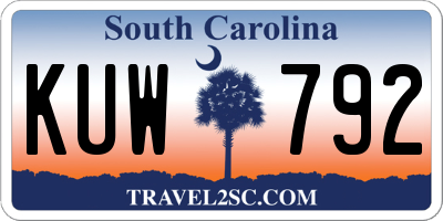 SC license plate KUW792