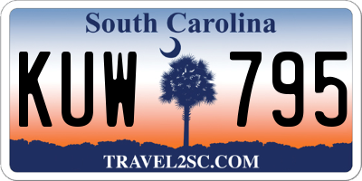 SC license plate KUW795