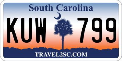SC license plate KUW799