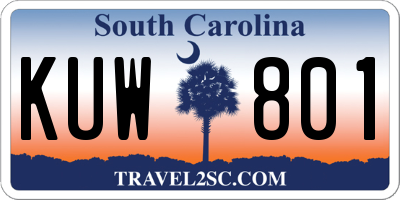 SC license plate KUW801