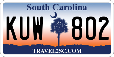 SC license plate KUW802