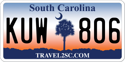 SC license plate KUW806