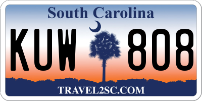 SC license plate KUW808