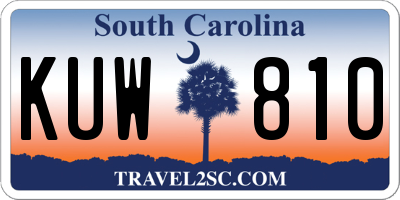 SC license plate KUW810