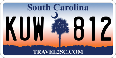 SC license plate KUW812