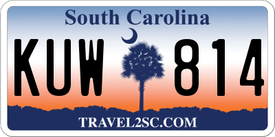 SC license plate KUW814
