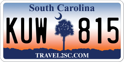 SC license plate KUW815
