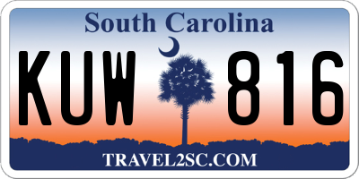 SC license plate KUW816