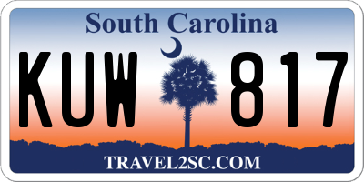 SC license plate KUW817