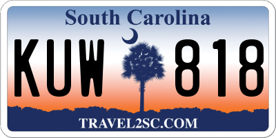 SC license plate KUW818