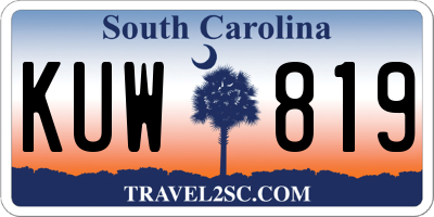 SC license plate KUW819
