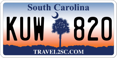 SC license plate KUW820