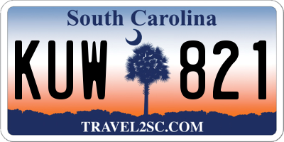 SC license plate KUW821