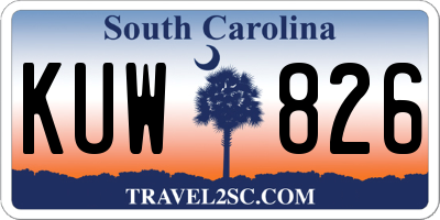 SC license plate KUW826