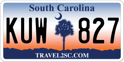 SC license plate KUW827