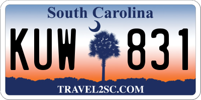 SC license plate KUW831
