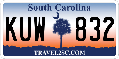SC license plate KUW832