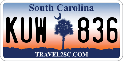 SC license plate KUW836