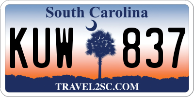 SC license plate KUW837