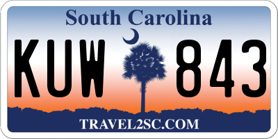 SC license plate KUW843