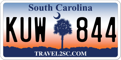 SC license plate KUW844