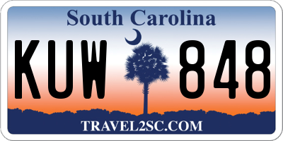 SC license plate KUW848
