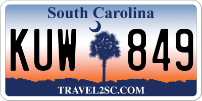 SC license plate KUW849