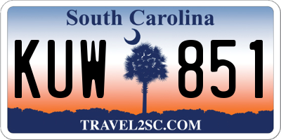 SC license plate KUW851