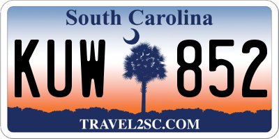 SC license plate KUW852