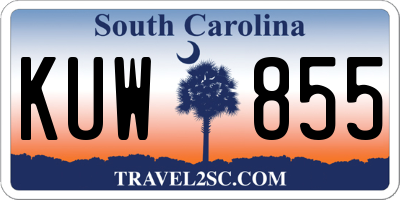 SC license plate KUW855