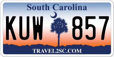 SC license plate KUW857