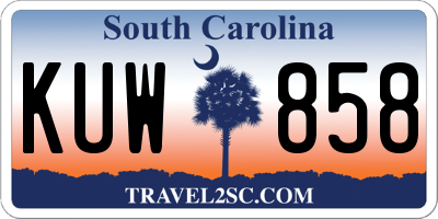 SC license plate KUW858