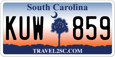 SC license plate KUW859