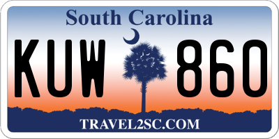 SC license plate KUW860