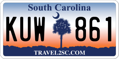 SC license plate KUW861
