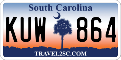SC license plate KUW864