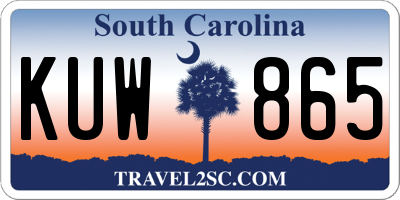 SC license plate KUW865
